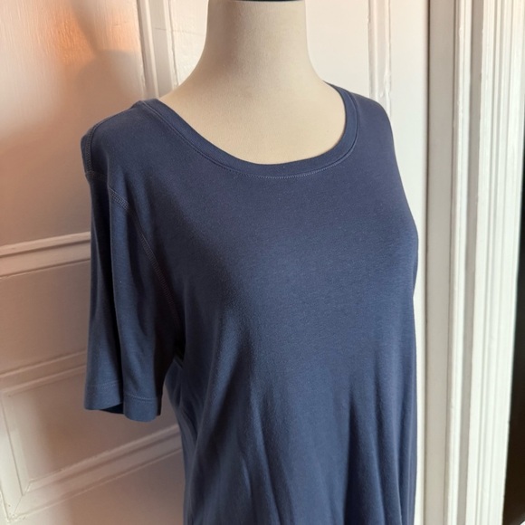 NWT Three Dots Women’s Crew-Neck Short Sleeve Tee Partly Cloudy Blue Large - Picture 1 of 11